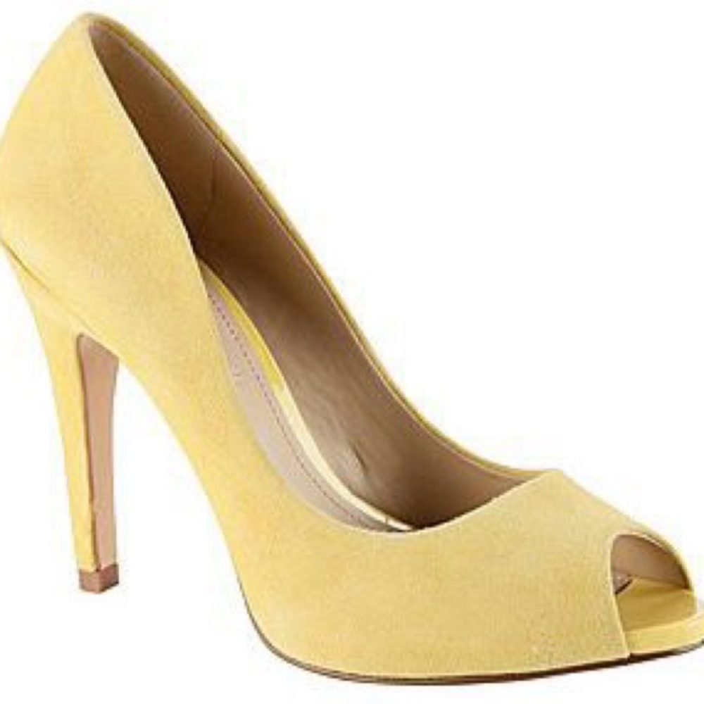 Aldo Yellow Peep-Toe Heels